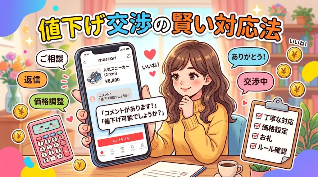 メルカリ値下げ交渉の対応法アイキャッチ